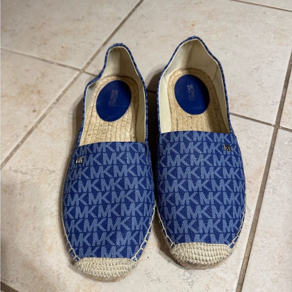Michael Kors Blue Monogram Espadrilles